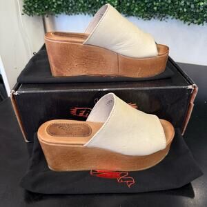Freebird by Steven Cream and Brown Platform Mules